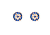Fashionable Design Round Evil Eye Rose Gold Colour 925 Sterling Silver Earrings studded with CZ